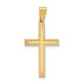 14k Polished Laser Etched Cross Charm