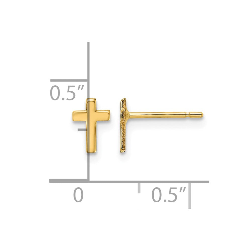 14k Polished Cross Post Earrings