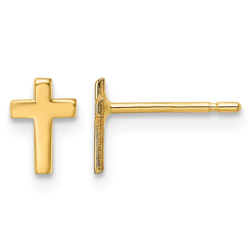 14k Polished Cross Post Earrings