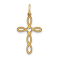 14K Loop w/Center Heart Cross Pendant