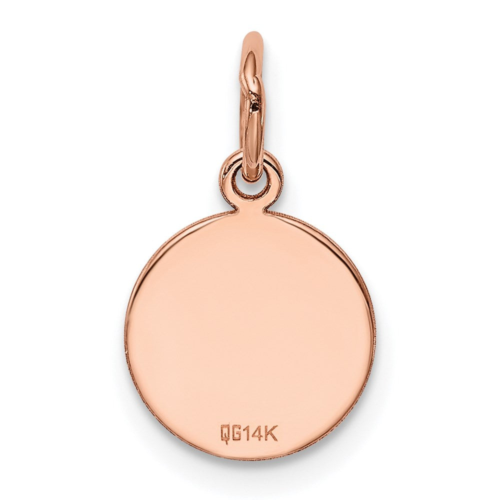 14k Rose Gold Plain .013 Gauge Circular Engraveable Disc Charm