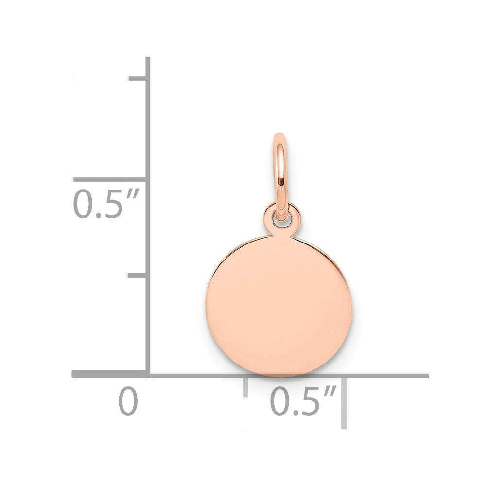 14k Rose Gold Plain .009 Gauge Circular Engraveable Disc Charm
