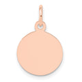14k Rose Gold Plain .011 Gauge Circular Engraveable Disc Charm
