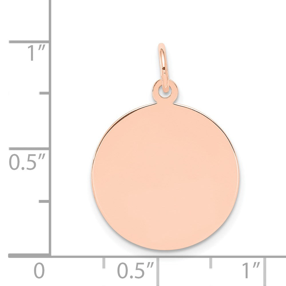 14k Rose Gold Plain .035 Gauge Circular Engraveable Disc Charm