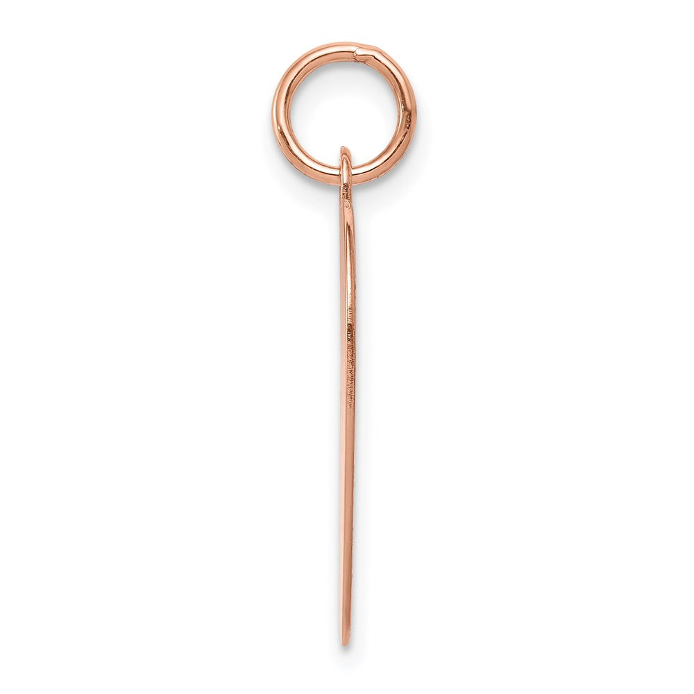 14k Rose Gold Plain .027 Gauge Engraveable Heart Disc Charm