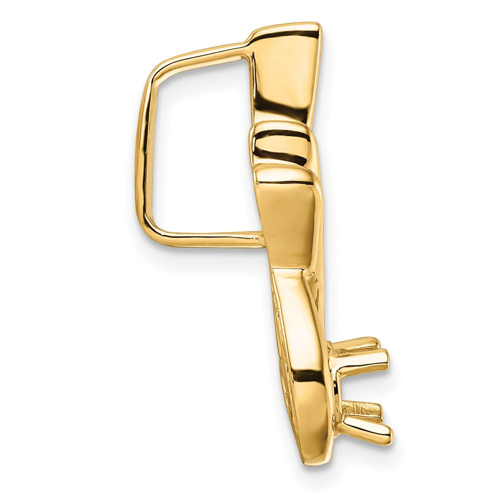 14k Holds 5mm Stone, Fancy Chain Slide Mounting