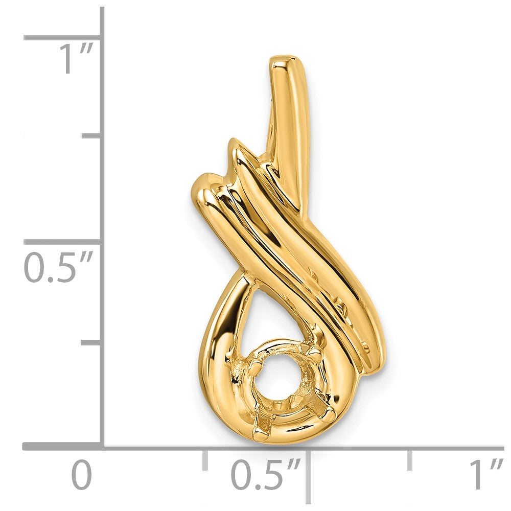 14k Holds 5mm Stone, Fancy Chain Slide Mounting