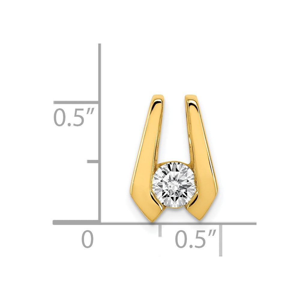 14k AAA 4.5mm Diamond Slide