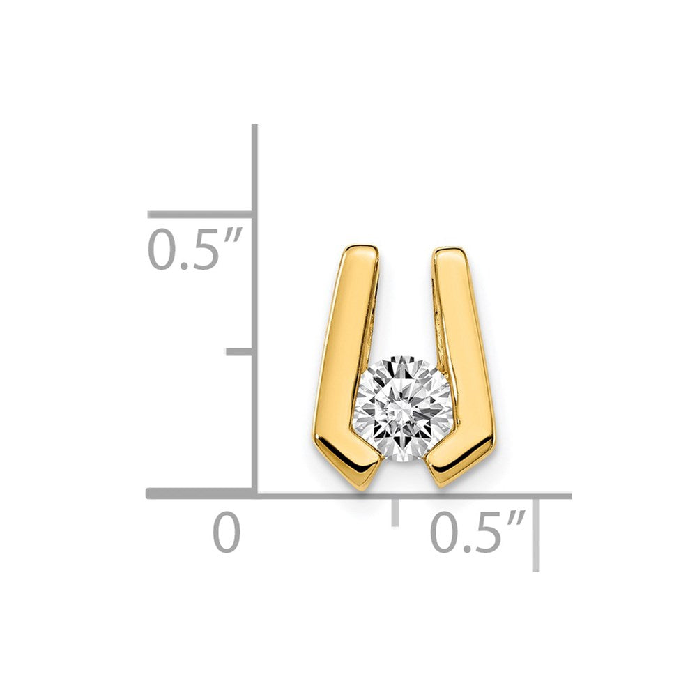 14k Holds 4.5mm Stone, Slide Mounting