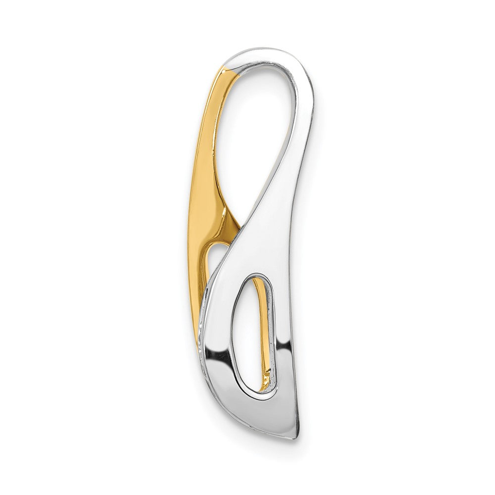14k Two-Tone AAA Diamond Semi-mount Peg Slide