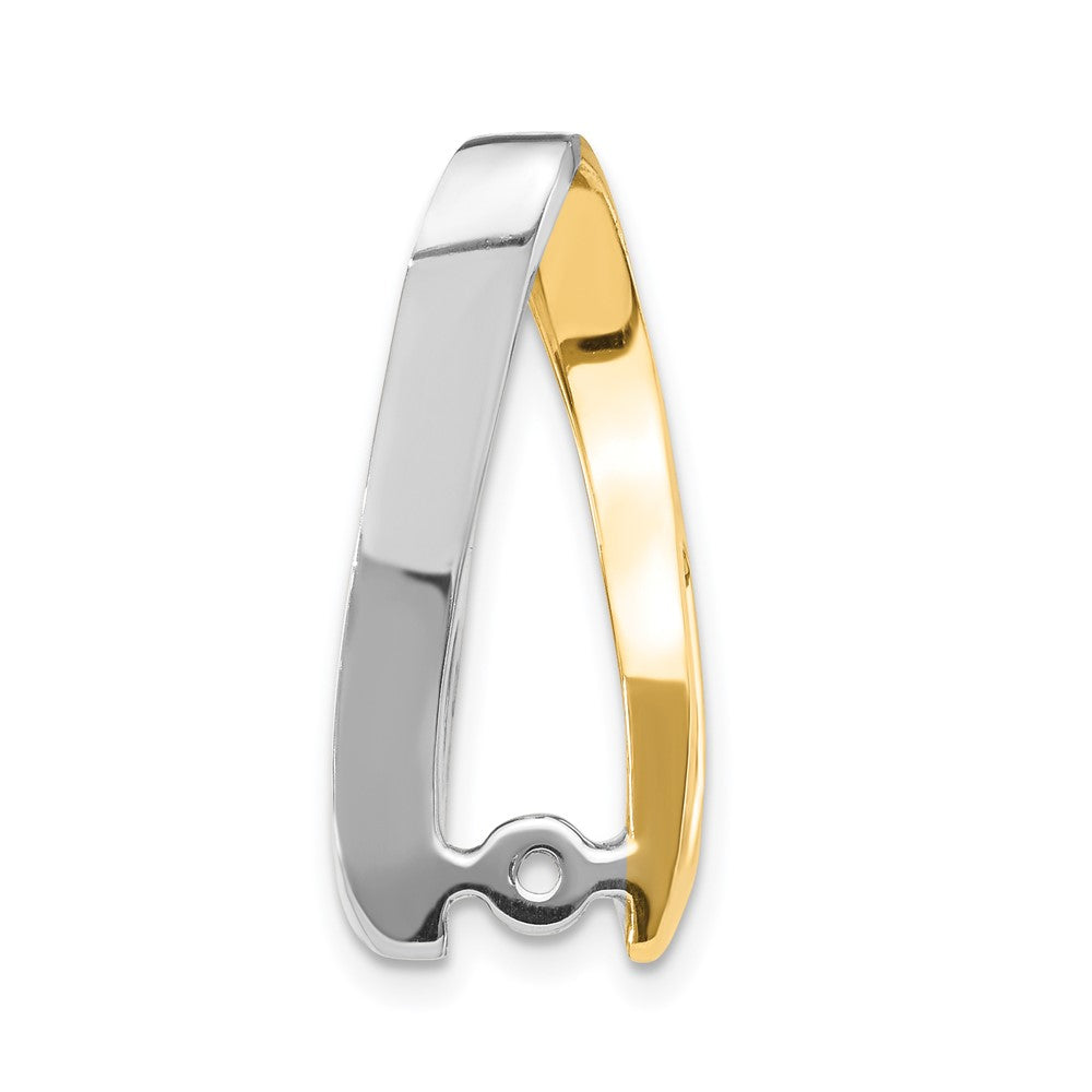 14k Two-Tone AAA Diamond Semi-mount Peg Slide