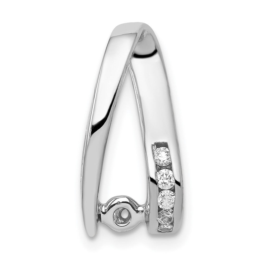 14k White Gold AAA Diamond Semi-mount Peg Slide