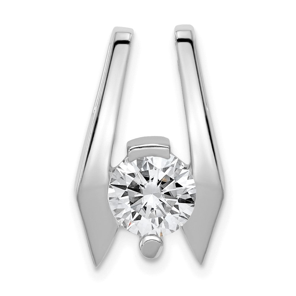 14k White Gold Holds 6.5mm Stone, Slide Mounting
