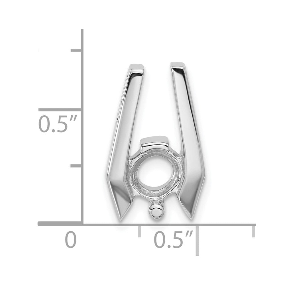 14k White Gold Holds 6.5mm Stone, Slide Mounting