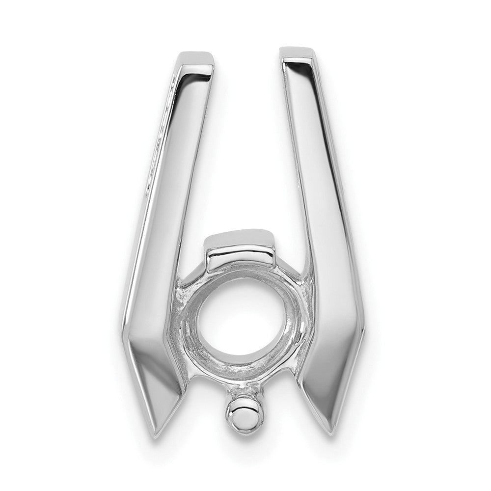 14k White Gold Holds 6.5mm Stone, Slide Mounting