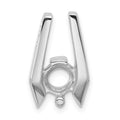 14k White Gold Holds 6.5mm Stone, Slide Mounting