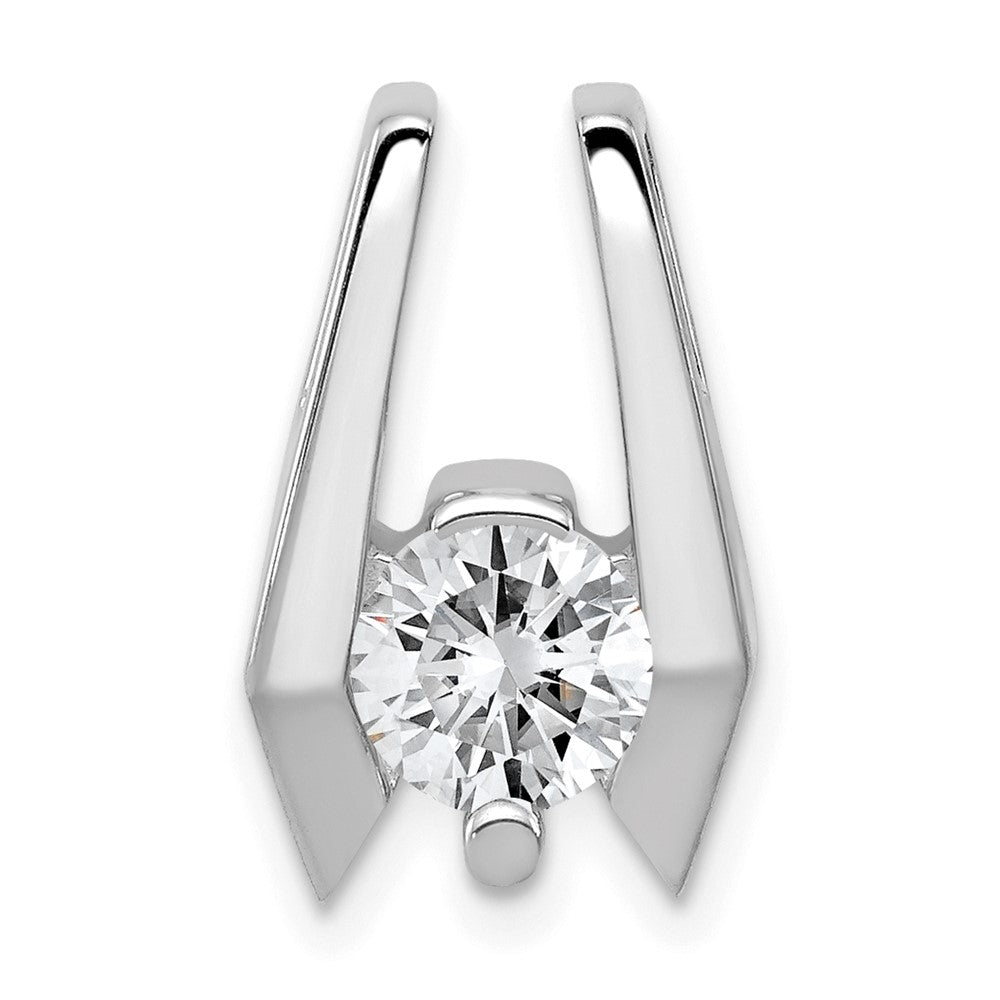 14k White Gold Holds 5.75mm Stone, Slide Mounting