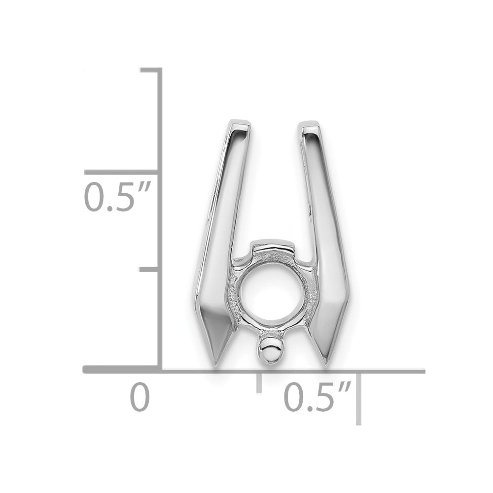 14k White Gold Holds 5.75mm Stone, Slide Mounting