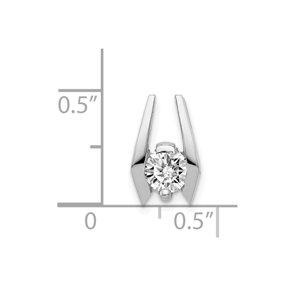 14k White Gold 5.25mm AA Diamond Slide