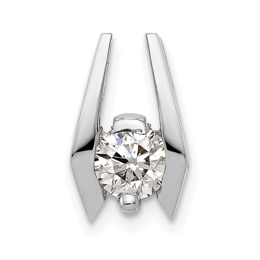 14k White Gold 5.25mm AA Diamond Slide