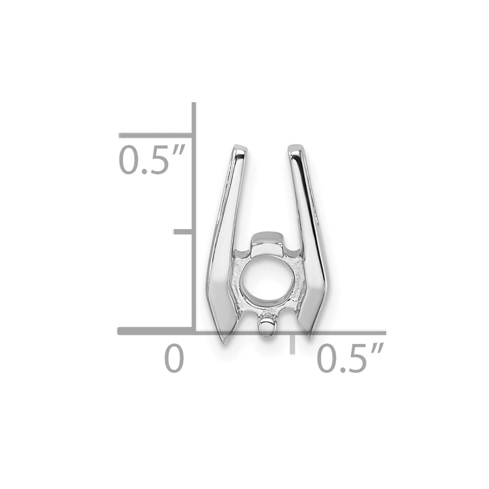 14k White Gold Holds 4.75mm Stone, Chain Slide Mounting