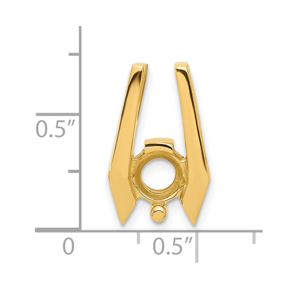 14k Holds 6.5mm Stone, Chain Slide Mounting