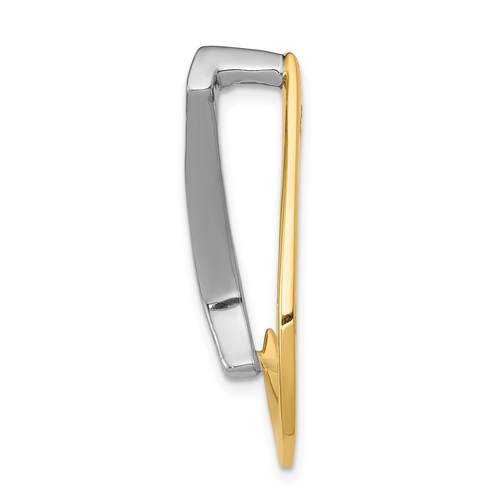 14k Two-Tone VS Diamond Teardrop Slide
