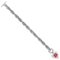 Sterling Silver Rhodium Engraveable Enamel Heart Medical ID Bracelet