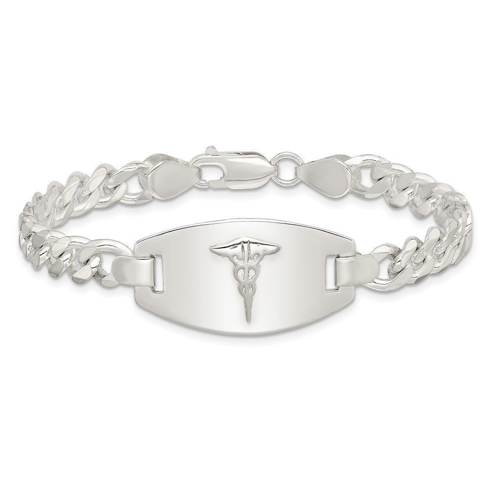 Sterling Silver Medical Jewelry Curb Link Bracelet