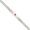 Sterling Silver Polished Medical Figaro Link ID Bracelet