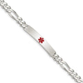 Sterling Silver Polished Medical Figaro Link ID Bracelet