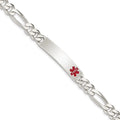 Sterling Silver Polished Medical Figaro Link ID Bracelet