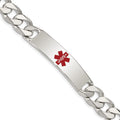 Sterling Silver Polished Medical Curb Link ID Bracelet