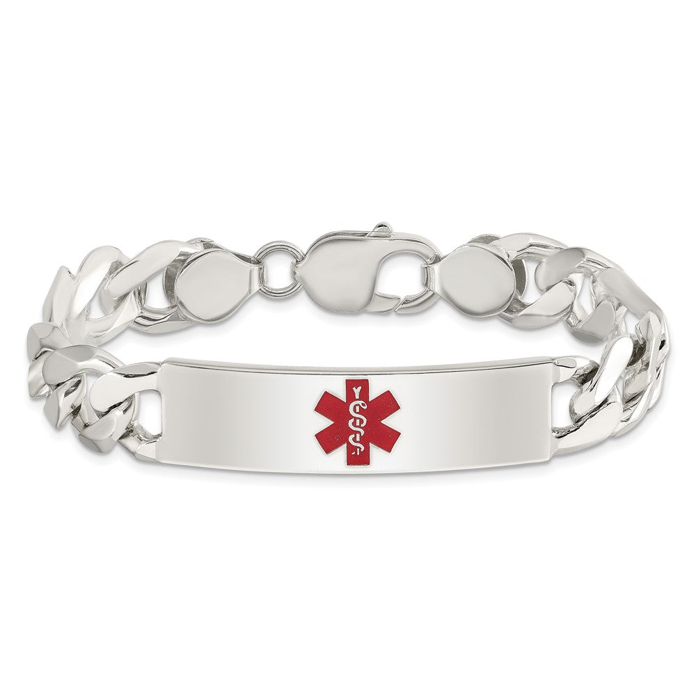 Sterling Silver Polished Medical Figaro Link ID Bracelet