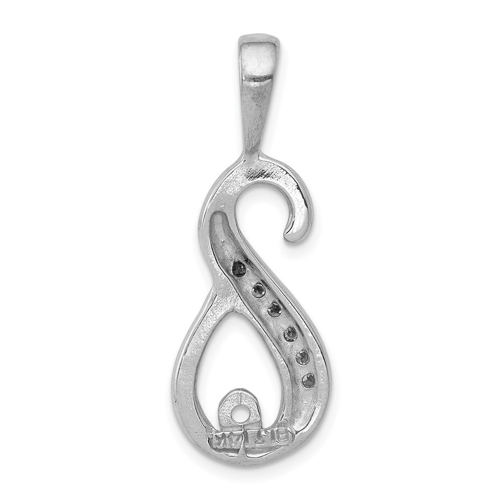 14k White Gold 6-1.9mm AAA Diamond Semi-mount Peg Slide