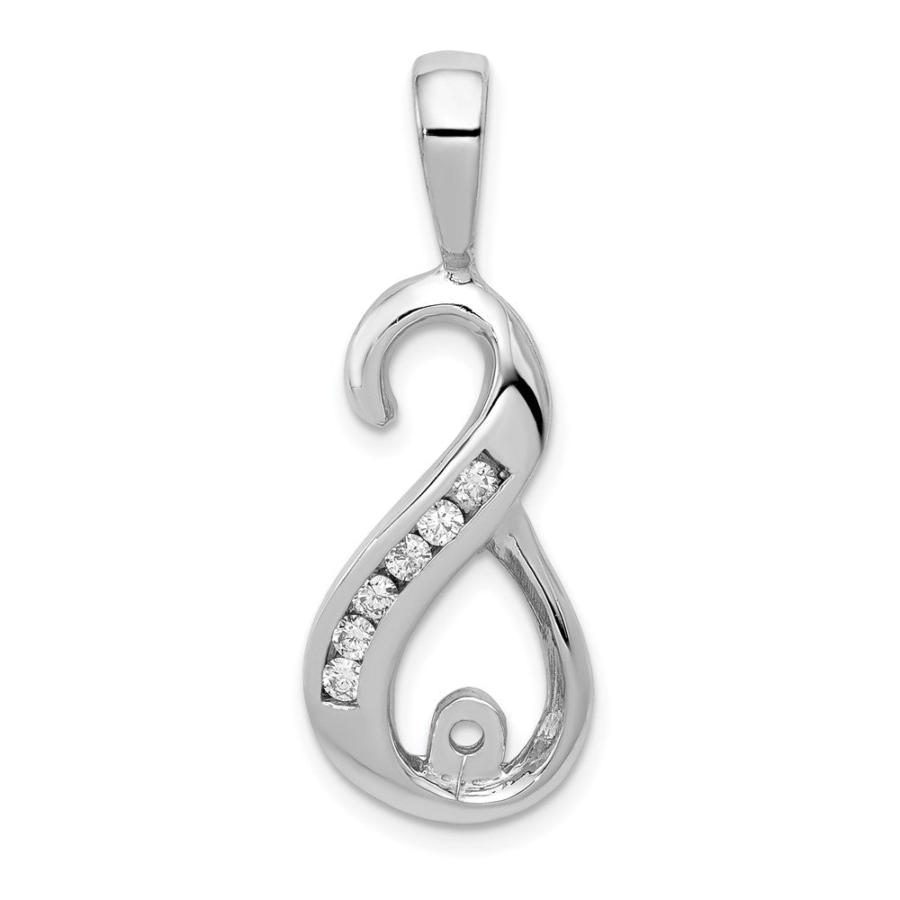 14k White Gold A Diamond Semi-mount Peg Slide