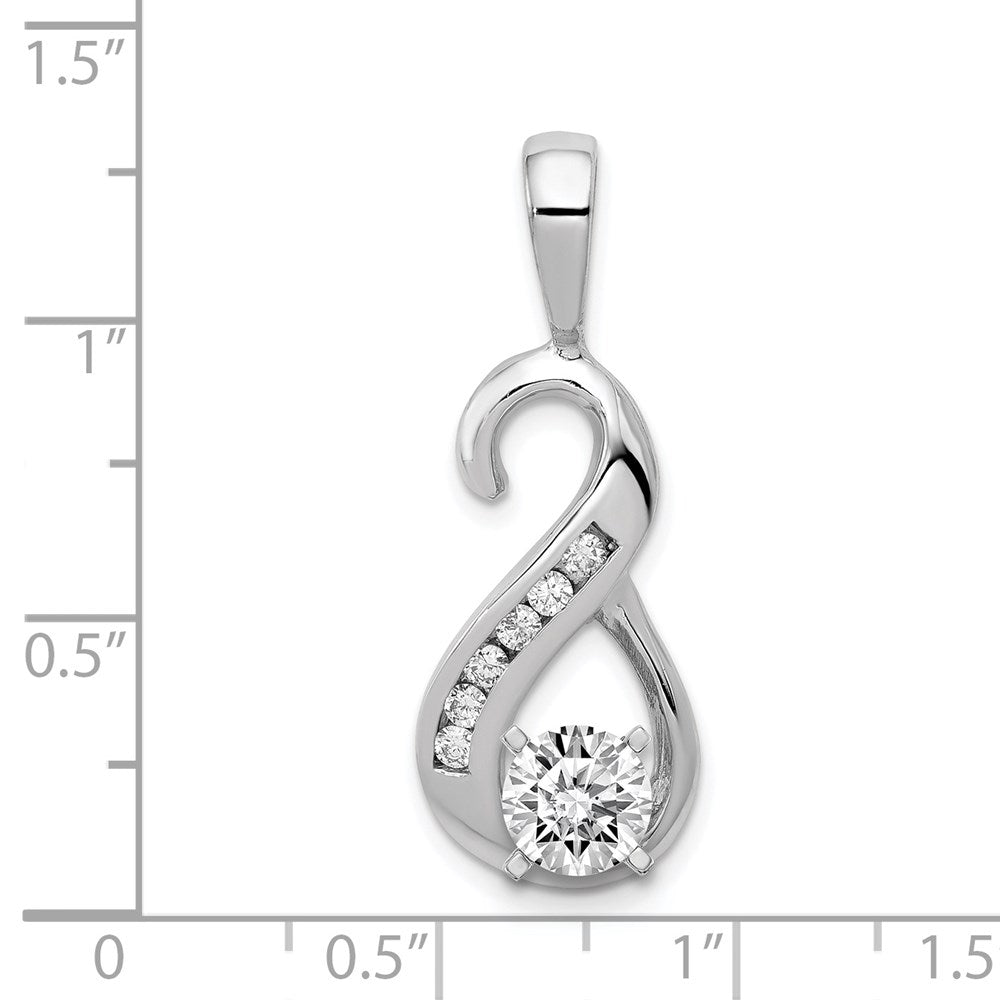 14k White Gold A Diamond Semi-mount Peg Slide
