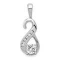 14k White Gold 6-1.9mm AAA Diamond Semi-mount Peg Slide