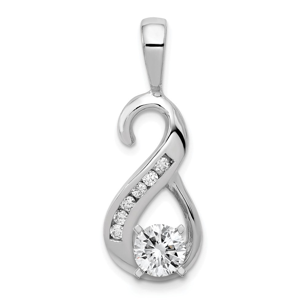 14k White Gold 6-1.9mm AAA Diamond Semi-mount Peg Slide