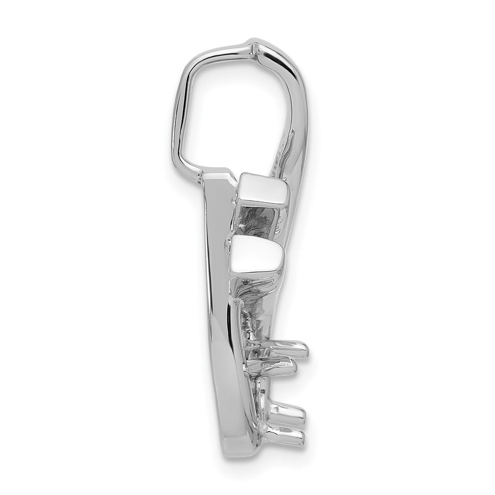 14k White Gold Holds 1-6mm Stone, Slide Mounting