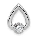14k White Gold Teardrop 4mm Diamond Chain Slide Mtg