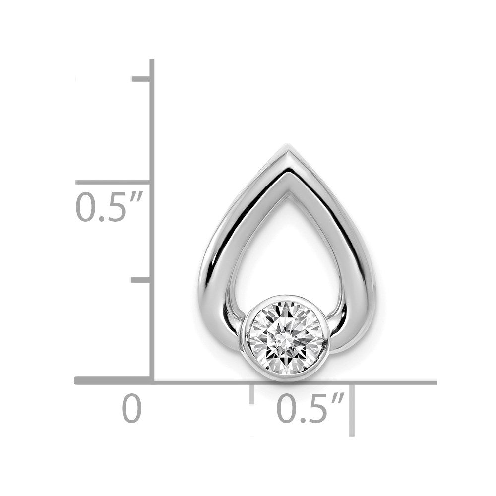 14k White Gold Teardrop 4.4mm Diamond Chain Slide Mtg