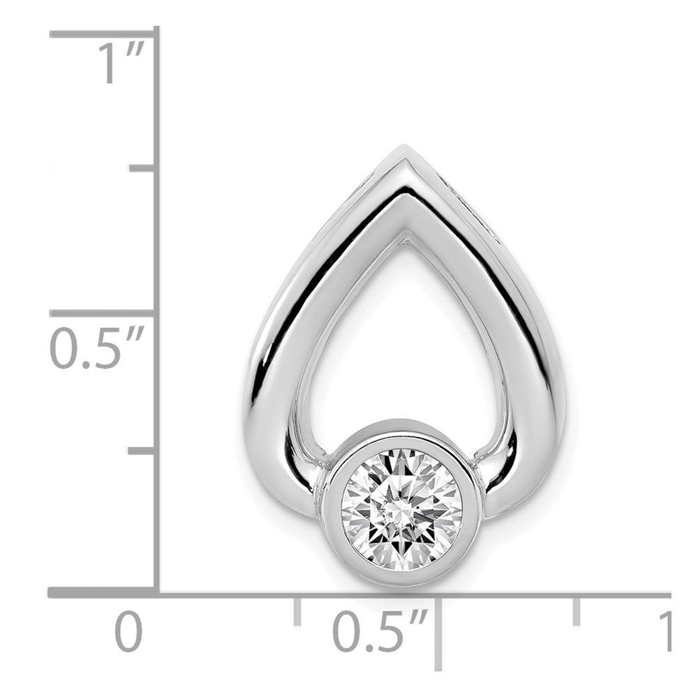 14k White Gold Teardrop 5mm Diamond Chain Slide Mtg