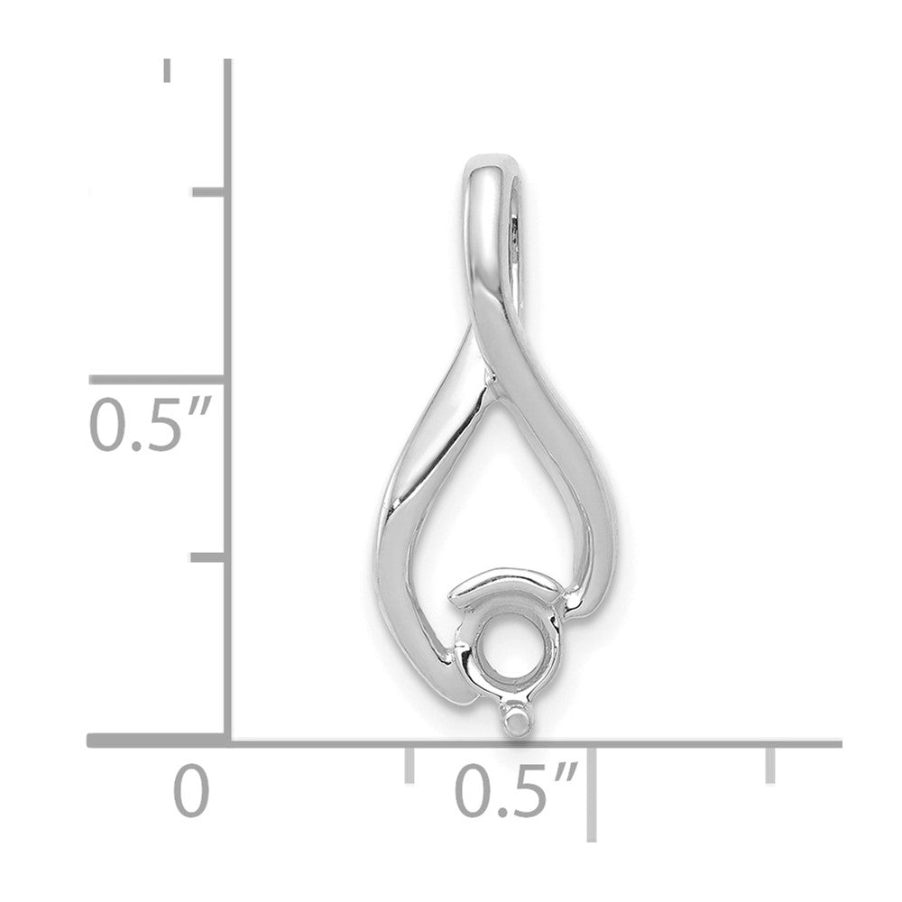 14k White Gold Fancy 4mm Diamond Slide Mtg