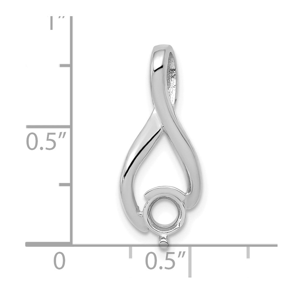 14k White Gold Fancy 5mm Diamond Slide Mtg