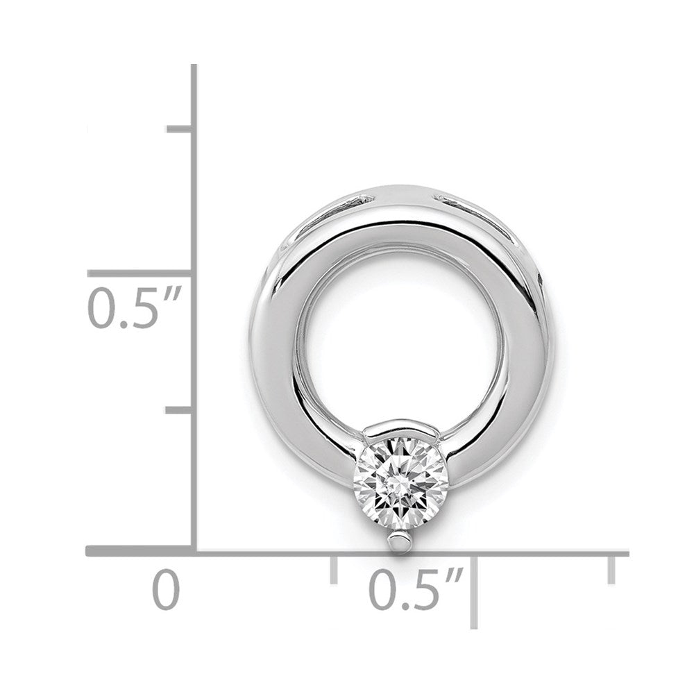 14k White Gold Circle 4.4mm Diamond Chain Slide Mtg