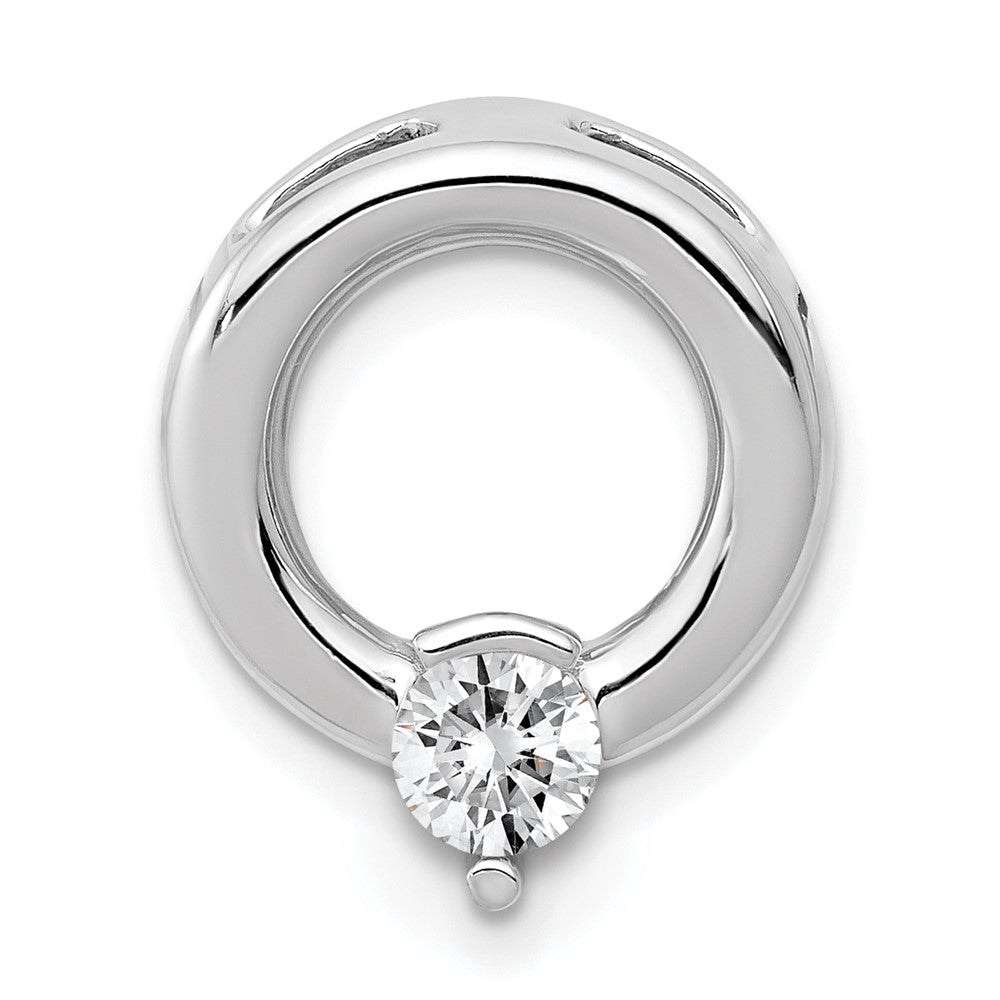 14k White Gold Circle 4.4mm Diamond Chain Slide Mtg