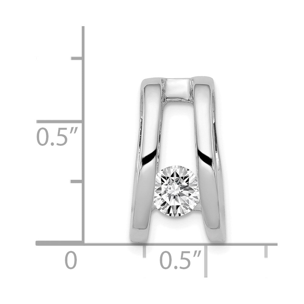 14k White Gold A 5.25mm Diamond Slide