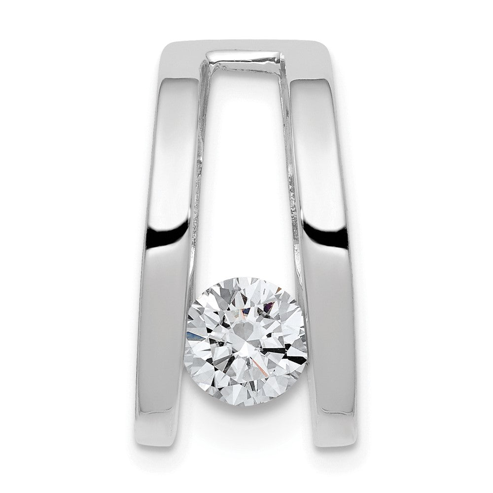 14k White Gold Holds 6mm Stone, Slide Mounting