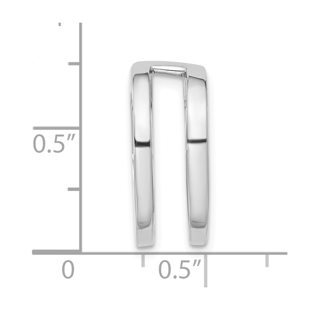 14k White Gold Holds 6mm Stone, Slide Mounting